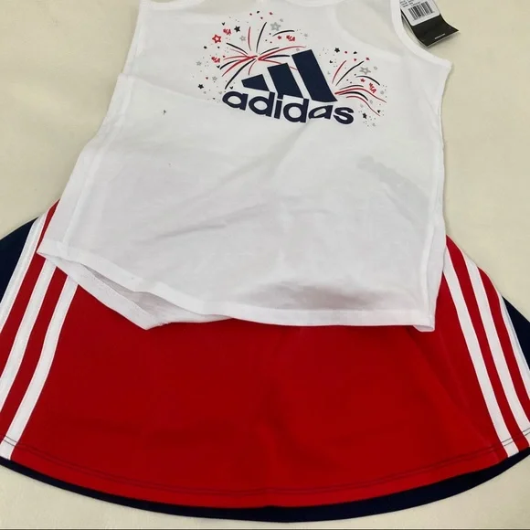 Adidas cute Skort top American flag outfit 5024 - Picture 6 of 9